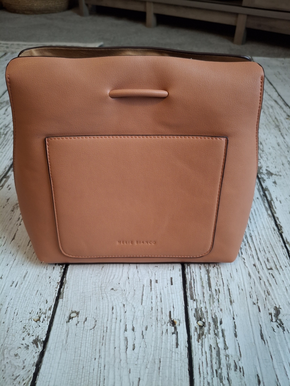 Nelle Bianco  Dark peach faux Leather Shoulder Bag